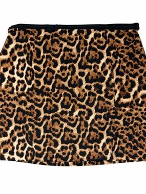 Cheetah Print Skort Mini Skirt Lined Goth Emo Cute Summer size S Brown Black